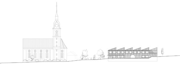 Fassade 2. Rang öffentlicher Projektwettbewerb Schulhaus Chilefeld Dagmersellen